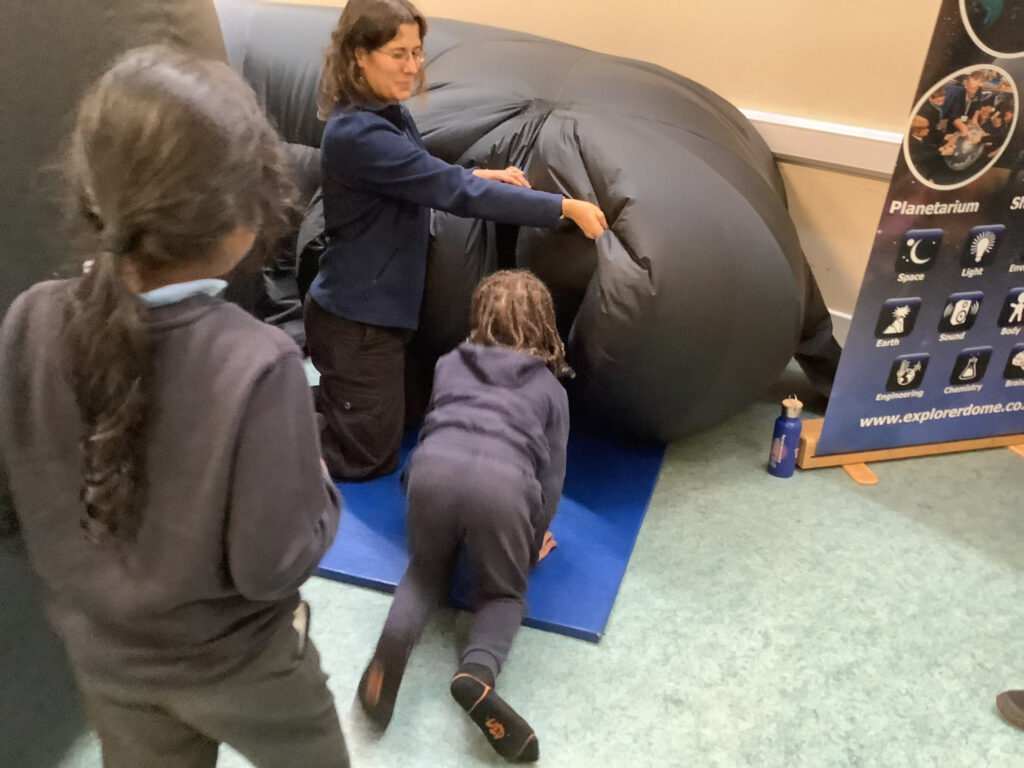 Year 3 pupils explore science with the Explorer Dome